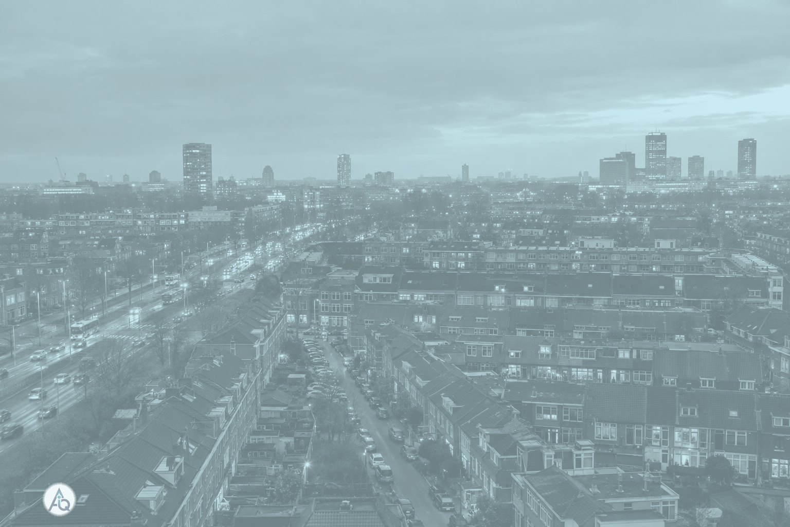 Dichte bebouwing en verkeer in de Nederlandse Randstad